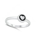 thumbnail image 4 of Oxidized Circle Promise Heart .925 Sterling Silver Band Jewelry Female Male Unisex Size 10, 4 of 4