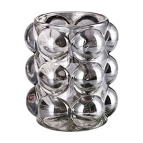 Matoen Cute Glass Makeup Brush Holder with Lid - Elegant Pencil & Eyebrow Brush Organizer for Girls, Stylish Desktop Storage Container for Cosmetics