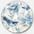 thumbnail image 1 of Designart 'Indigold Bird Cottage Family II' Art Mural Rond en Métal Style Ferme - Disque de 36, 1 of 5