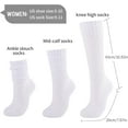 thumbnail image 4 of Slouch Socks Women 4 Pairs Knee High Scrunch Cotton Soft Knit Cushion Extra Long Socks, 4 of 14