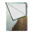 thumbnail image 2 of Landscape Soft Flannel Fleece Throw Blanket, Forest Nepal Himalaya Mountains Sunlight Majestic Scenery Nature Photo, Cozy Plush for Indoor and Outdoor Use, 70" x 90", Green Pale Yellow, by Ambesonne, 2 of 5