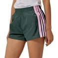 thumbnail image 2 of Athletic Shorts for Women Elastic Waist Relaxed Fit Striped Print Stretchy Summer Casual Workout Gym Shorts, 2 of 3