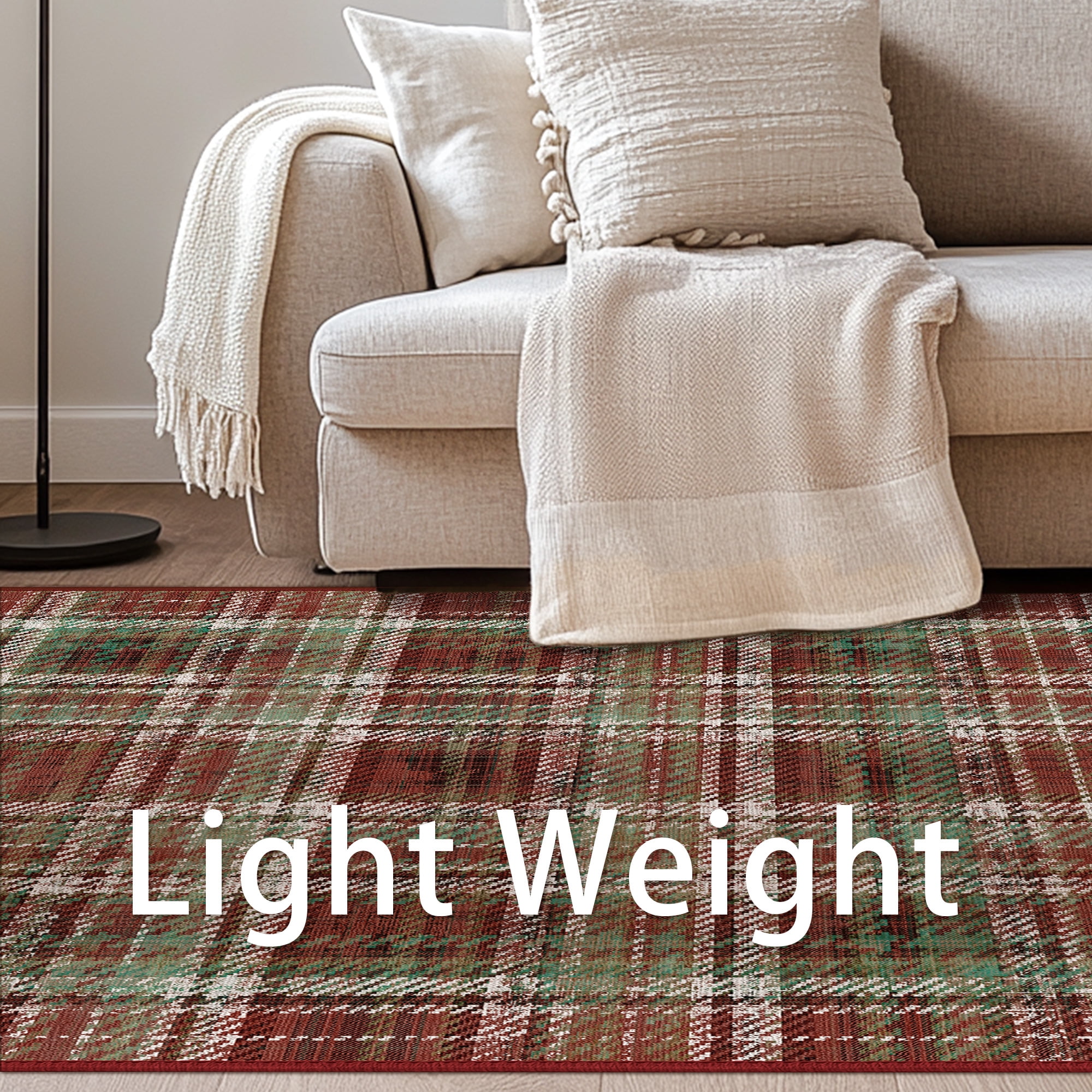 KUETH 8X10 Large Indoor Christmas Area Rug, Christmas Rugs for Living Room,Machine Washable Rug, Ultra-thin Printed, Non-Slip Rug, Bedroom, Kitchen, Dinning Room