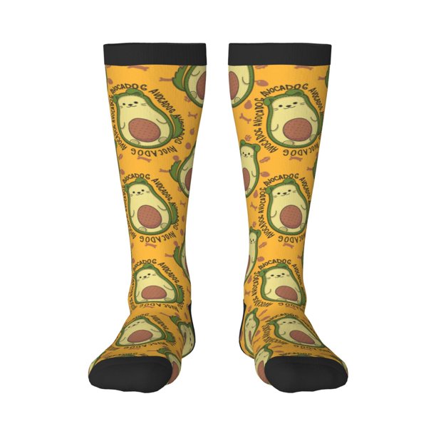 Balery Avocado Dog Calcetines novedosos Calcetines deportivos Calcetines hasta la rodilla Calcetines de algodón Calcetines originales y geniales