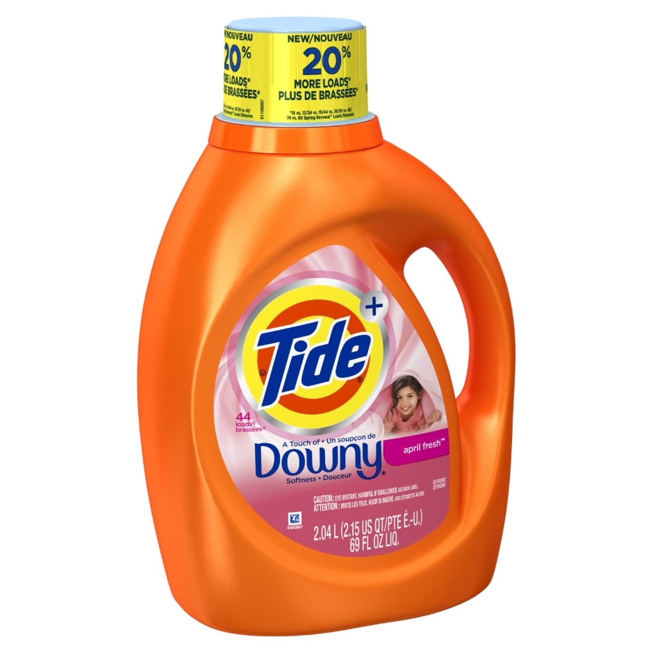 Tide + Downy April Fresh Liquid Laundry Detergent (Pack 3) - 132 Loads, 207fl