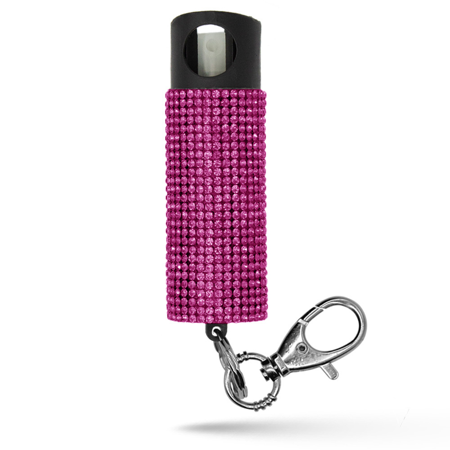UPC: 0857107006516 | Guard Dog Bling-it-On Pepper Spray – Fashionable Key Holder – 16ft Spray Range – Glitter Pepper Spray