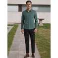 thumbnail image 2 of DARING DIVA Men's Soft Long Sleeve Button Down Business Formal Dress Shirt M Green, 2 of 5