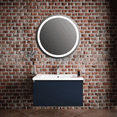 thumbnail image 2 of Modern Wall-Mounted Bathroom Vanity with Washbasin | Magic Antracit Gloss Collection | Non-Toxic Fire-Resistant MDF-26"-Diamond Collection 26", 2 of 4