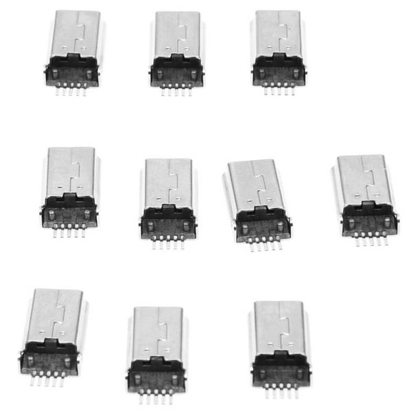 10 Pcs Mini USB Type B Plug Male 180 Degree 5Pin SMD Solder Connector