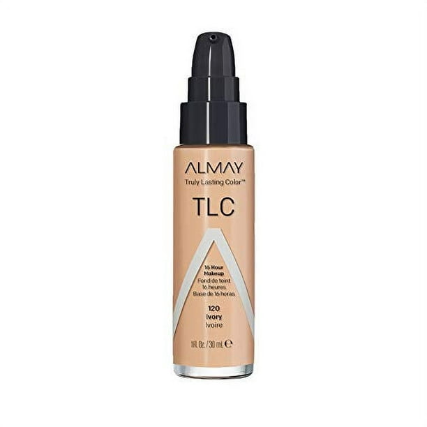 Almay Maquillaje líquido de color verdaderamente duradero, base de acabado natural de larga duración con vitamina E y extracto de limón, hipoalergénico, libre de crueldad, sin fragancia, probado por