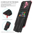 thumbnail image 4 of SaniMore for Samsung Galaxy S25+ Camera Protection Case with Invisible Sliding Card Slot, Rugged PC & TPU Bumpers Cover Folding Kickstand Upgraded Military Shockproof Protective Shell, Pink, 4 of 10