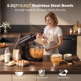 thumbnail image 4 of Patbrela Electric Stand Mixer, 5.3QT & 3.5QT Dual Bowls, 10-Speed Cake Mixer, LED Display Knob, Dough Hook, Beater, Whisk for Home Kitchen Cooking, 4 of 9