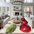 thumbnail image 3 of Cherry 5x7 Area Rugs for Living Room, Fruit Watercolor Vintage Wood Texture Non Slip Floor Mat Washable Low-Profile Indoor Carpet for Bedroom, Dining Room, Bathroom, 3 of 9