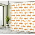 thumbnail image 5 of Ambesonne Sea Animals Shower Curtain, Shark Silhouettes Wild, 69"Wx75"L, Burnt Orange and White, 5 of 5