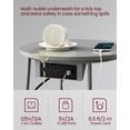 thumbnail image 2 of VASAGLE LILEA Collection - Side Table with Charging Station, Round End Table with Fabric Basket, Nightstand with USB Ports, for Living Room, Bedroom, Modern, Dove Gray and Slate Gray, 2 of 9