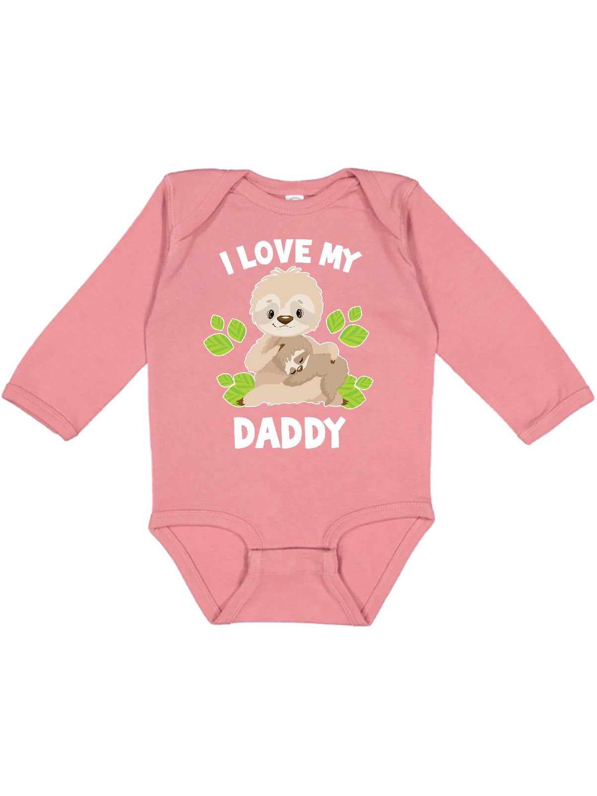 Inktastic Cute Sloth I Love My Daddy With Green Leaves Gift Baby Boy Or Baby Girl Long Sleeve Bodysuit Walmart Com