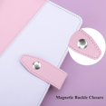 thumbnail image 4 of Carpeta de cuero sintético A6, rellenable, con 6 anillas, para hojas sueltas, con cierre magnético, color azul menta y blanco., 4 of 7