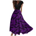 thumbnail image 2 of LINMOUA Robe Longue pour Femmes Robe Maxi Décontractée Robe Décontractée Manches Courtes Col en V Taille Bohème Robe Imprimée Halloween, 2 of 5