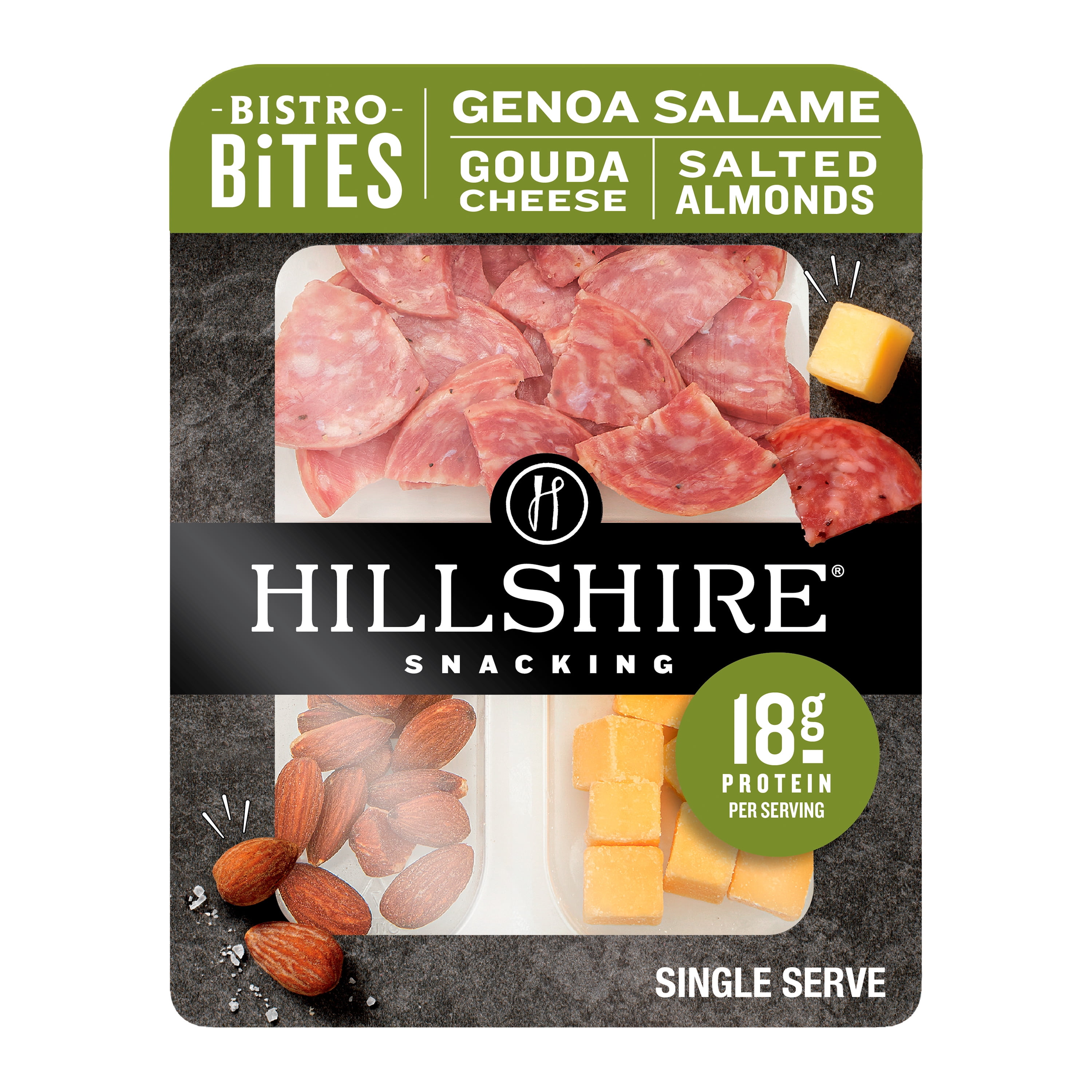 Hillshire Snacking Bistro Bites Genoa Salami, Gouda Cheese and Salted Almonds Snack Kit, 2.8 oz