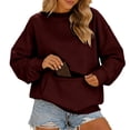 thumbnail image 2 of Tqcoqu Women's Crew Neck Oversized Sweatshirt, Long Sleeve Pullover with Zipper Kangaroo Pocket Casual Top, 2 of 9