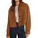 thumbnail image 2 of Chaqueta Corta de Ante Sintético para Mujer, Informal, Ligera, para Otoño e Invierno. Marrón XL, 2 of 8
