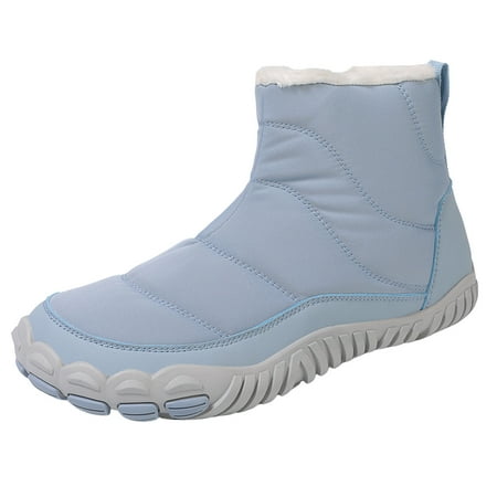 

Ediodpoh Fashion Winter Men Women Couple Snow Boots Thick Soled Non Upper on High Top Warm And Comfortable Men s Boots Light Blue 8.5