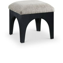 Meridina Furniture Lawson Grey Chenille Fabric Upholstered Ottoman
