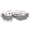 thumbnail image 4 of vidaXL 13 Piece Garden Lounge Set with Cushions Brown Poly Rattan, 4 of 5