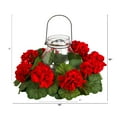 thumbnail image 2 of Nearly Natural 16" Red Geranium Artificial Flower Candelabrum, 2 of 6