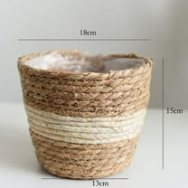Pompotops Clearance Sales Flower Pots Cover Storage Basket Plant Woven Basket Planter Straw Flower Pot