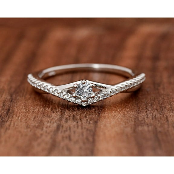 Eclet Jewels 14K White Gold Over Weddings Rings - 1 Ct Round Cut Diamond Rings for Women's - Gorgeous Anniversary Gift for Women's - Classic Engagement Wedding Women's Ring - Causal Daily Wear Rings