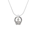 thumbnail image 2 of Delight Jewelry Silvertone Crown with AB Crystal Silvertone Grandmother Ring Charm Necklace, 18", 2 of 4