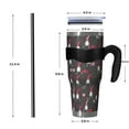 thumbnail image 4 of 40oz Tumbler,Dark Gray Christmas Gnome Pattern Insulated Tumblers with Removable Handle,Stainless Steel Double Vacuum Coffee Tumbler Cup with Straw for Home,Office,Travel,Party, 4 of 5