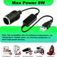 thumbnail image 3 of USB A Male to 12V Car Cigarette Lighter Socket Female Converter for GPS Dashcam, 3 of 6