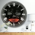thumbnail image 2 of DesignArt Smiling Red Lips Neon Skull Large Wall Clock, 2 of 2