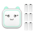 thumbnail image 1 of Portable Mini Pocket Printer C25 - 2-inch 200dpi Thermal Printer for Notes, Images, and Texts with Built-in Battery & 6 Rolls of Thermal Paper - Available in Green or Pink, 1 of 6