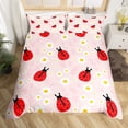 thumbnail image 2 of Erosebridal Cute Ladybug Comforter Cover Queen, Spring Floral Flower Bedding Queen Size, Teens Adults, Reversible 3 Pieces, 2 of 7