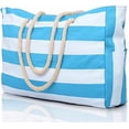 thumbnail image 1 of Bolsas de playa para mujer, bolso grande impermeable con cremallera, impermeable, resistente a la arena, para piscina, bolso grande, 1 of 5