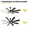 thumbnail image 6 of Chords Attic 72" Reversible 8-Blade Ceiling Fan with LED Lights, Remote 3-Color, 6-Speed and Timer, 6 of 11