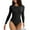 Black, variant on LELINTA Long Sleeve Bodysuit Shapewear for Women Slim Fit Leotard Crew Neck Ribbed Seamless Thong Body Tummy Control Tops