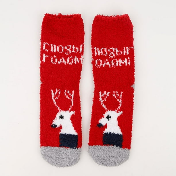 Calcetines navideños para dormir, bonitos calcetines tridimensionales de lana gruesa y cálida para mujer en invierno.