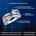 thumbnail image 2 of Gem Stone King 925 Silver and 10K Yellow Gold Lab Grown Diamond and Purple Amethyst and Lab Grown Diamond Engagement Ring for Women | 0.92 Cttw | Heart Shape Gemstone April Birthstone | Size 9, 2 of 6