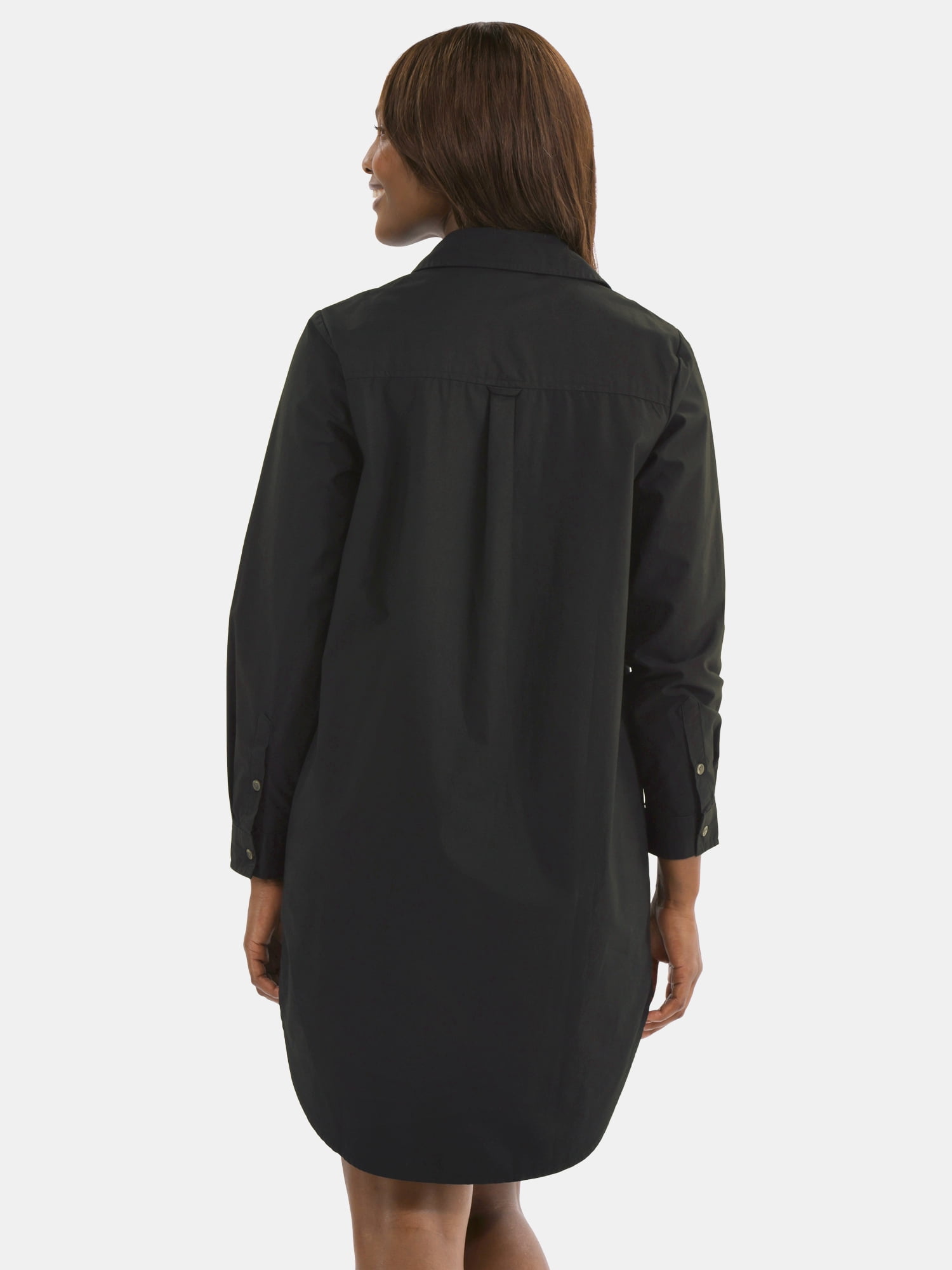 Time and Tru Women's Poplin Mini Shirt Dress, Sizes XS-3XL