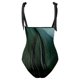 thumbnail image 3 of Gibobby Traje de baño sexy de una pieza Traje de baño con estampado de flores y cuello en V para mujer Conjuntos de bikini con falda y delantal(Verde,XL), 3 of 4