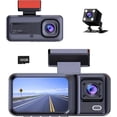 thumbnail image 1 of Dashcam para Auto, Dashcam 1080P，Camara para Carro, Frontal Interior y Trasera Grabra de Conducció, Grabacion en Bucle de 24 Horas, Detección de Movimiento por Vision Nocturna, 1 of 3