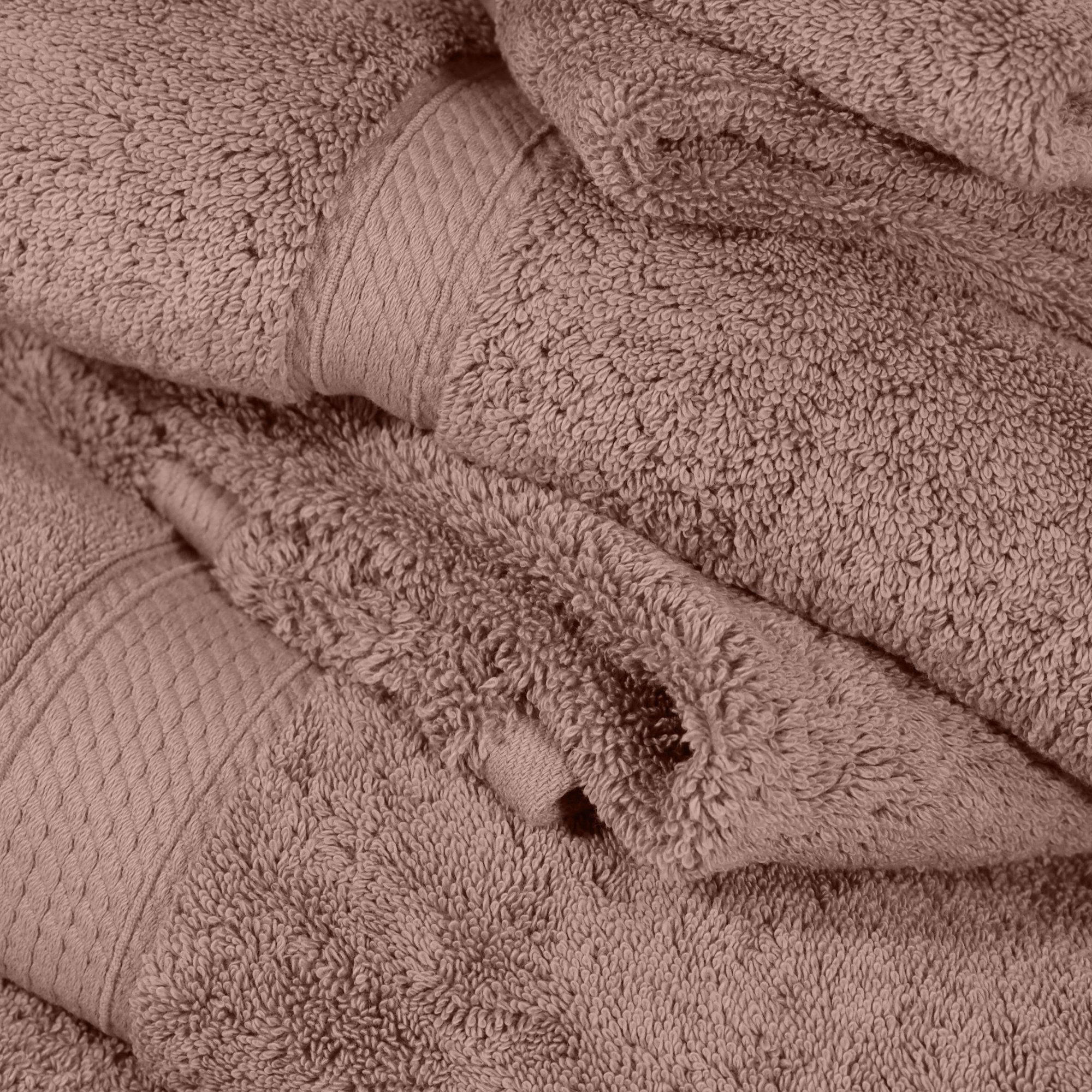 Superior Madeline Egyptian Cotton Ultra-Plush 12-Piece Towel Set, Muted Mauve