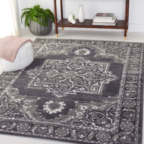 Safavieh  Pyramid Akhila Traditional Oriental Rug 9' x 12' - Charcoal/Ivory