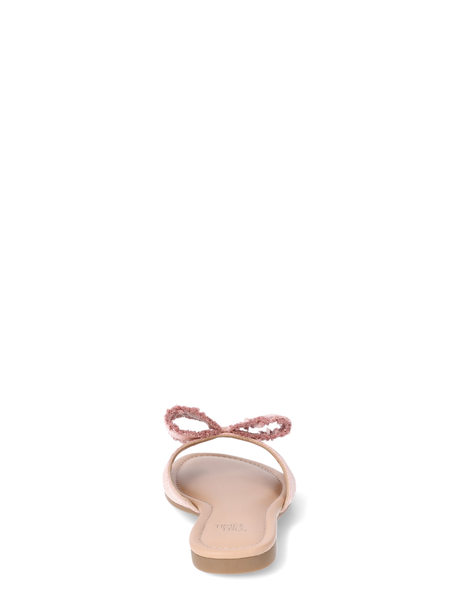 Time and Tru Women's Raffia Bow Slide Sandals