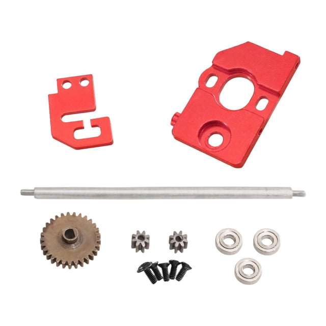 Kit de actualización de eje de transmisión central para motor de coche RC, escala para 1:28, aleación de aluminio, fácil montaje, engranaje de montaje Rojo