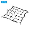 thumbnail image 3 of Uxcell Bungee Cargo Net 3 Pack Elastic Motorcycle Luggage Straps 15.7" x 15.7" Black, 3 of 6